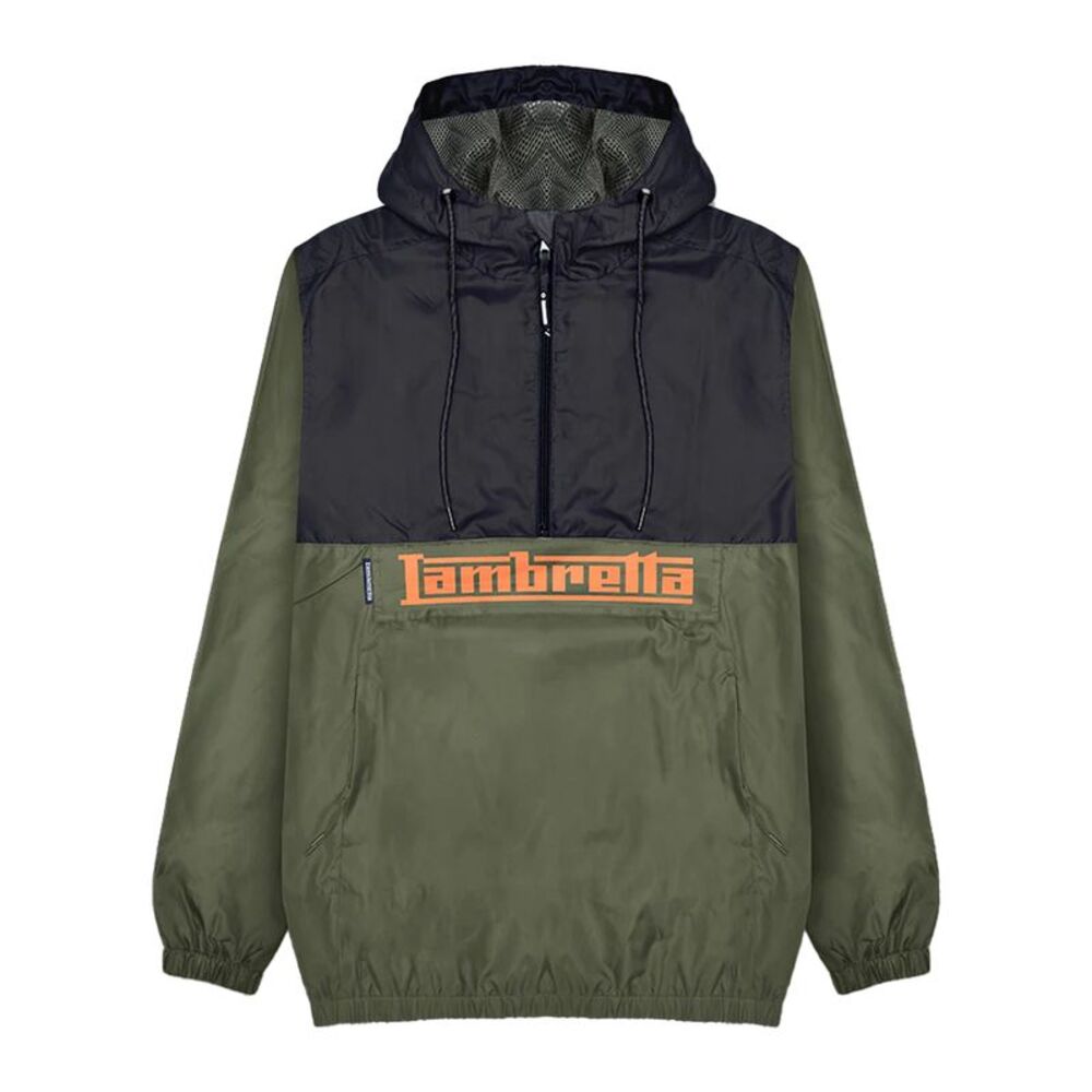 Lambretta Mens Scooter Overhead Jacket / Khaki Green/Black